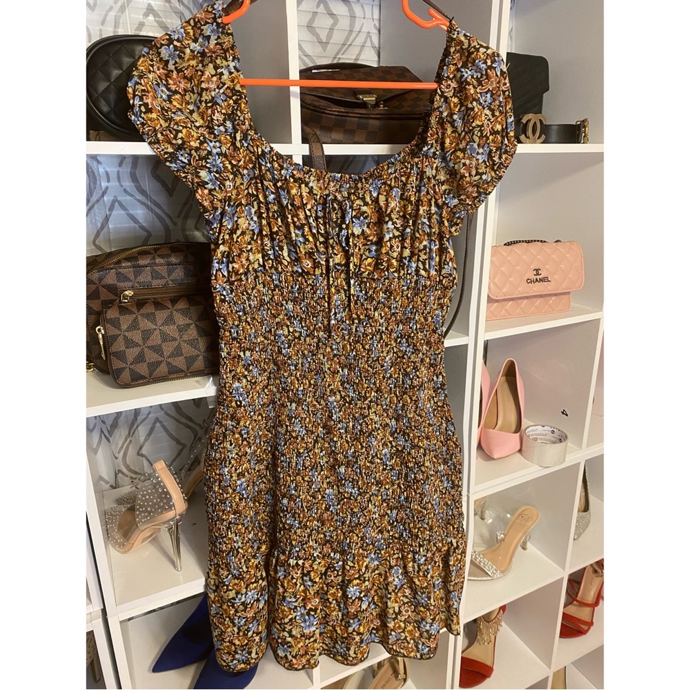 Floral brown dress